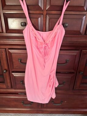 Women’s Pink Lace-Trim Slip Dress